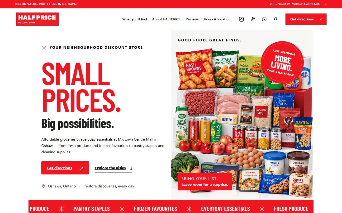 HalfPrice Oshawa website preview
